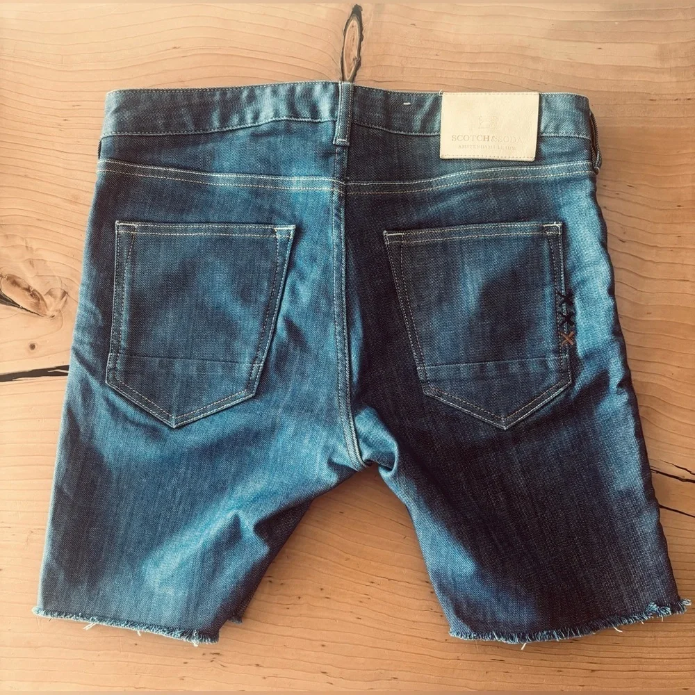 SCOTCH & SODA SKIM SKINNY MEN'S CUT OFF DENIM JEAN SHORTS SIZE 31/32